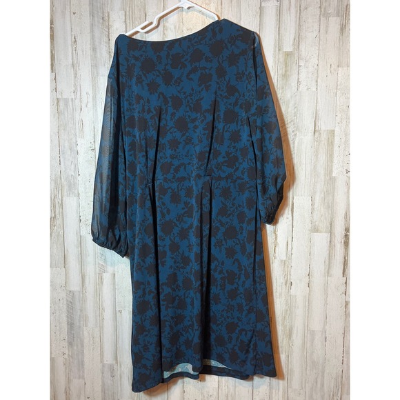 INC 3X Wrap Dress Sheer Sleeves - Picture 3 of 4